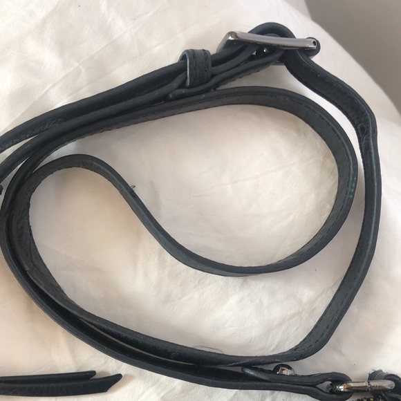 ELLIOT LUCCA black buttery soft 100% leather crossbody. Black tassels in front. - Picture 3 of 15